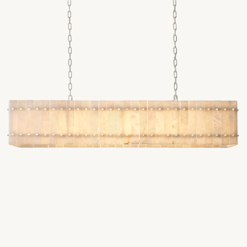 Aurelius Alabaster Linear Chandelier 54'' - Lamps Moon
