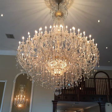 Extra Large Classic Traditional Crystal Chandelier 60/72/90 Lights for Hotel, Showroom, Foyer , Wedding Hall,Coffee Shop - Lamps Moon