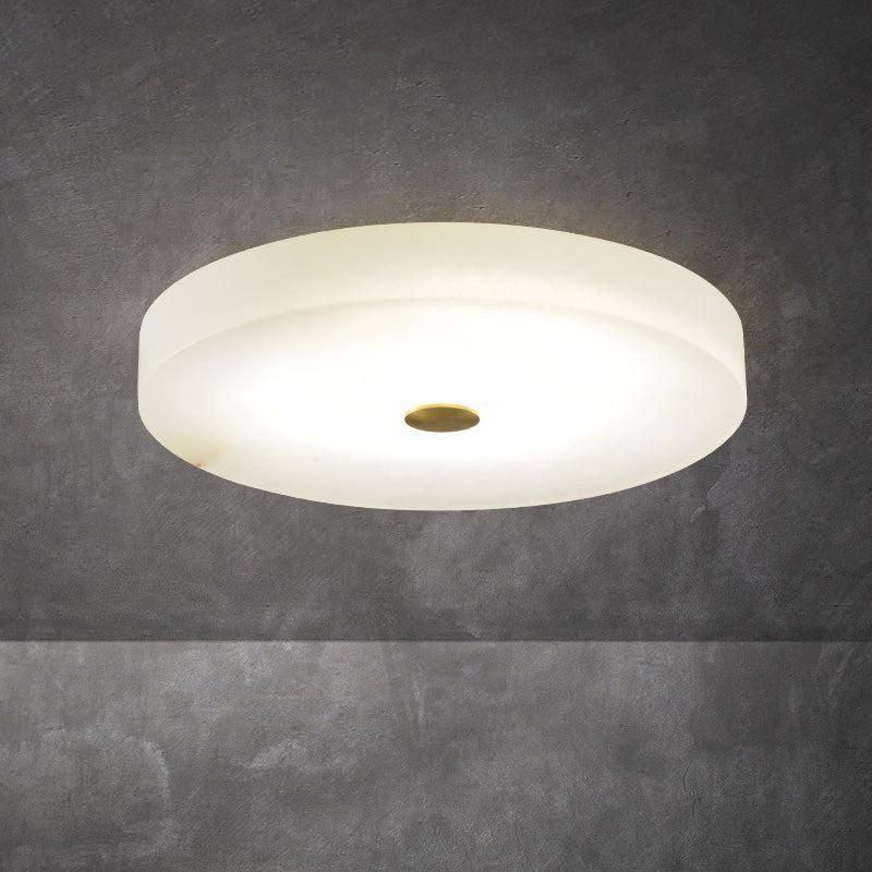 Alabaster Flush Mounted Round Led Chandelier - Lamps Moon