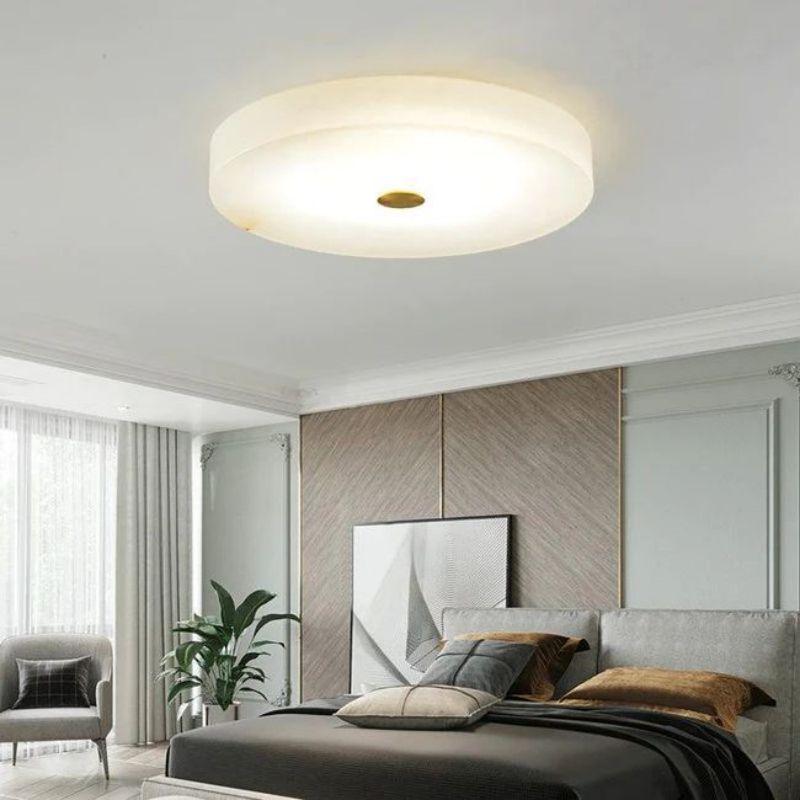 Alabaster Flush Mounted Round Led Chandelier - Lamps Moon