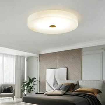 Alabaster Flush Mounted Round Led Chandelier - Lamps Moon