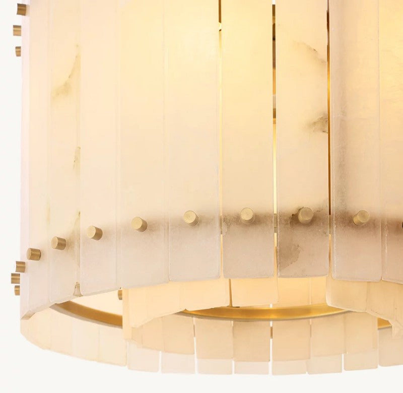 Aurelius Alabaster Round Chandelier 37‘’ - Lamps Moon