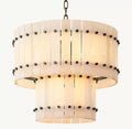 Aurelius Alabaster Round 2-Tiered Chandelier 22‘’ - Lamps Moon