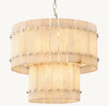 Aurelius Alabaster Round 2-Tiered Chandelier 22‘’ - Lamps Moon