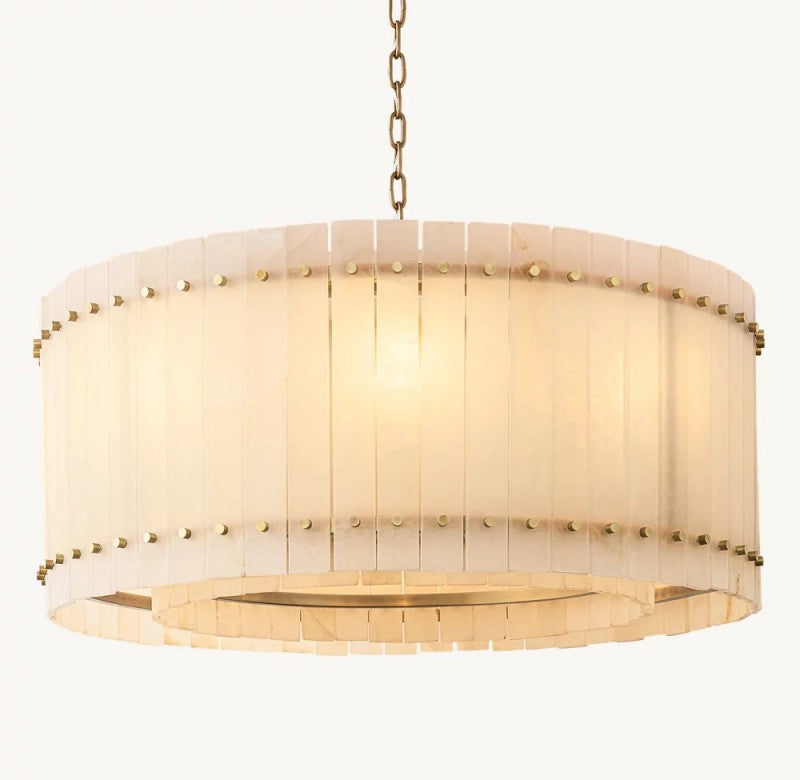 Aurelius Alabaster Round Chandelier 37‘’ - Lamps Moon