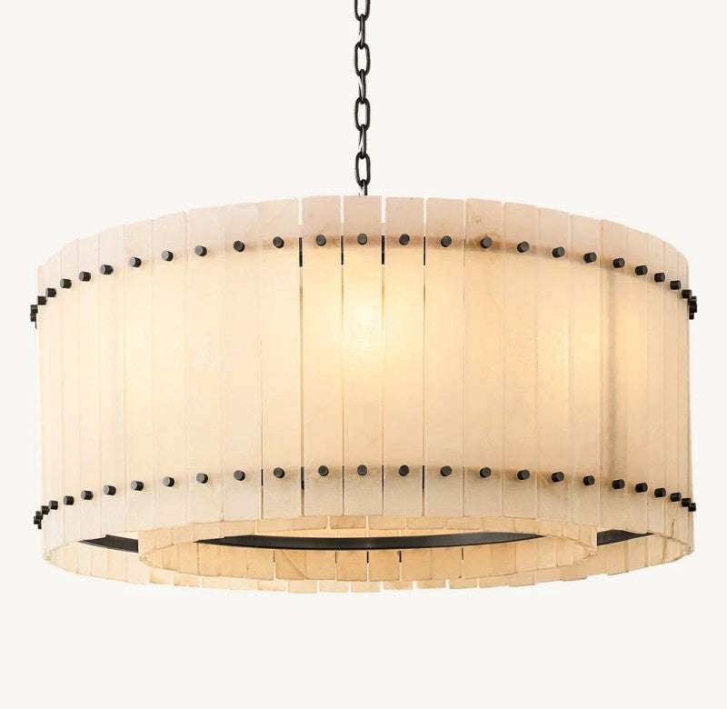 Aurelius Alabaster Round Chandelier 37‘’ - Lamps Moon