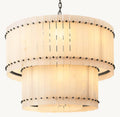 Aurelius Alabaster Round 2-Tiered Chandelier 37‘’ - Lamps Moon