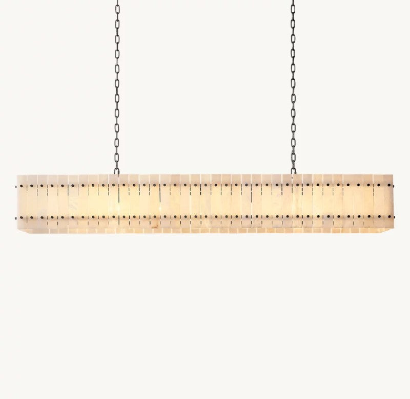 Aurelius Alabaster Linear Chandelier 72'' - Lamps Moon