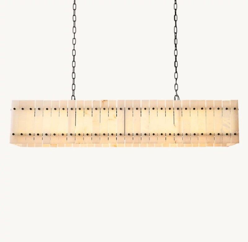Aurelius Alabaster Linear Chandelier 54'' - Lamps Moon