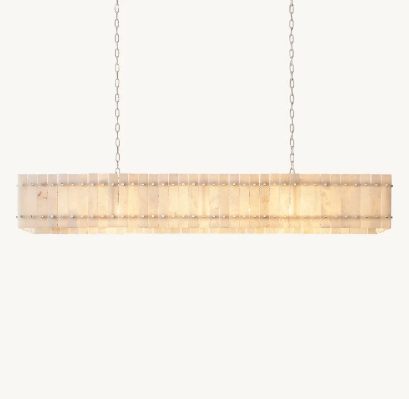 Aurelius Alabaster Linear Chandelier 72'' - Lamps Moon