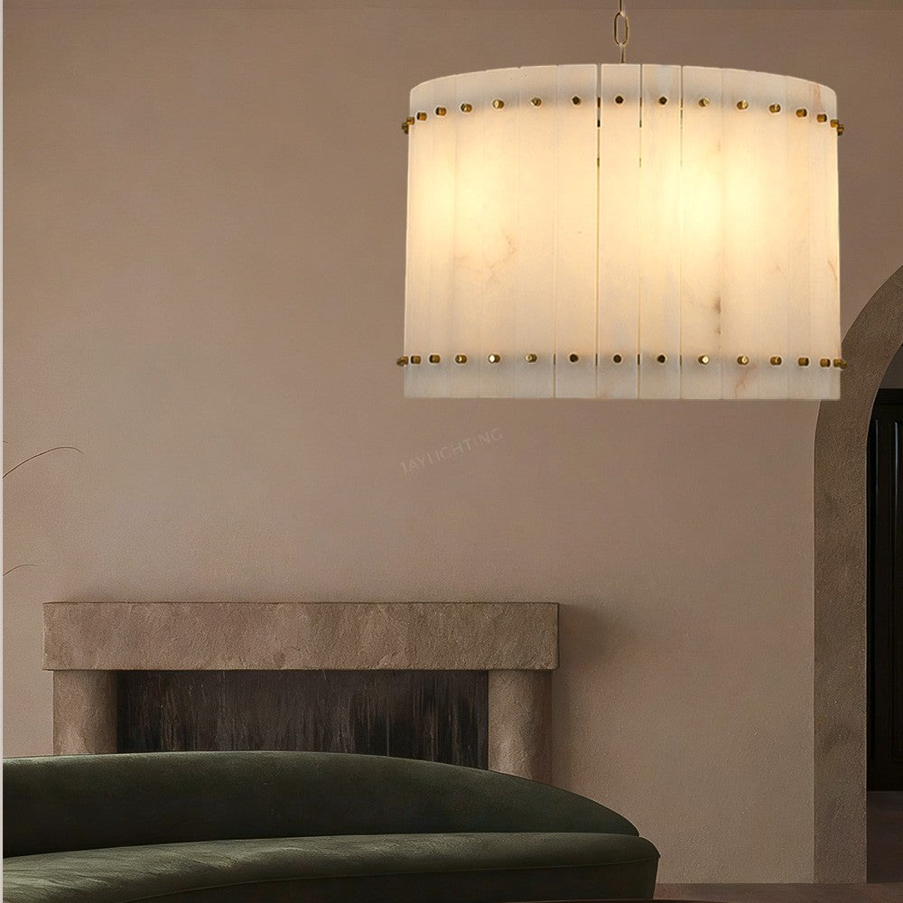 Aurelius Alabaster Round Chandelier 22‘’ - Lamps Moon