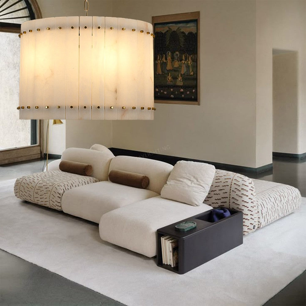 Aurelius Alabaster Round Chandelier 22‘’ - Lamps Moon