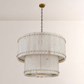 Aurelius Alabaster Round 2-Tiered Chandelier 37‘’ - Lamps Moon