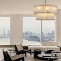 Aurelius Alabaster Round 2-Tiered Chandelier 48‘’ - Lamps Moon