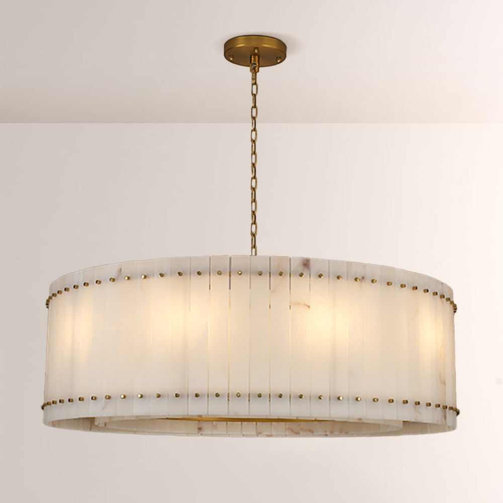 Aurelius Alabaster Round Chandelier 48‘’ - Lamps Moon