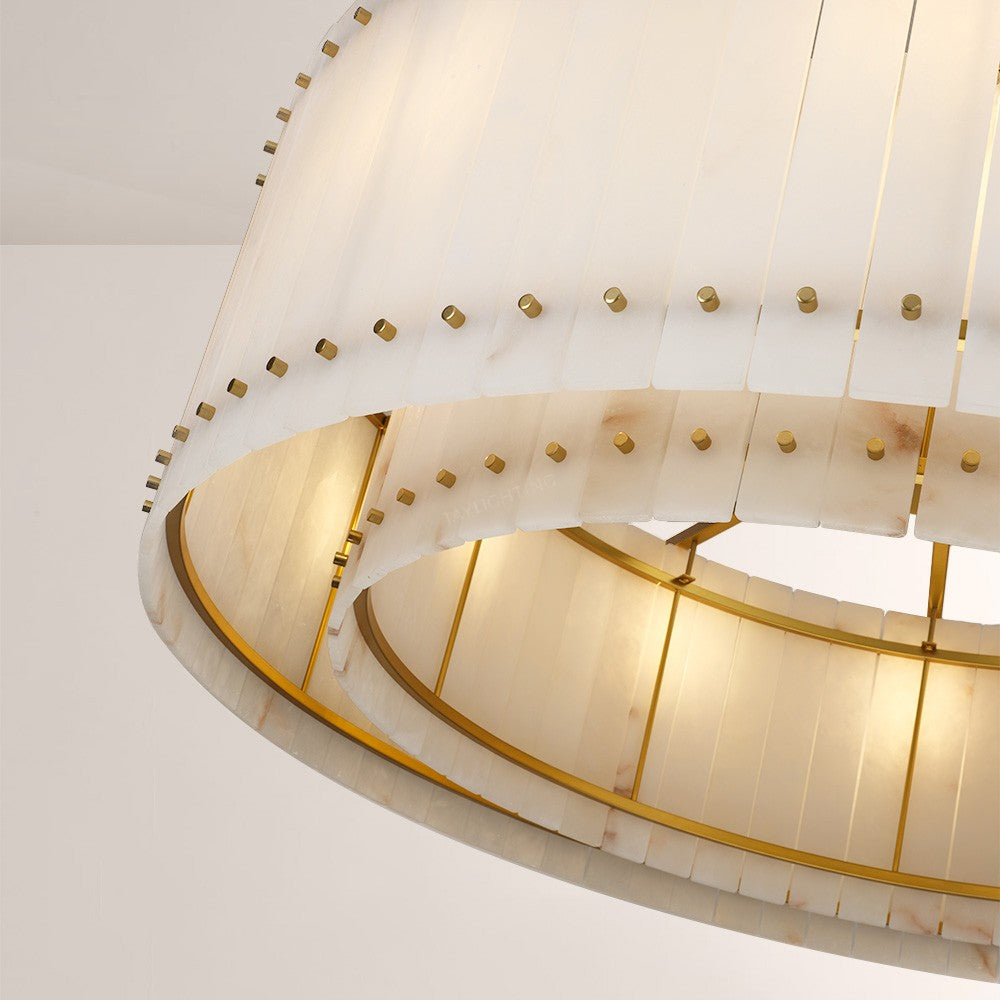 Aurelius Alabaster Round Chandelier 48‘’ - Lamps Moon