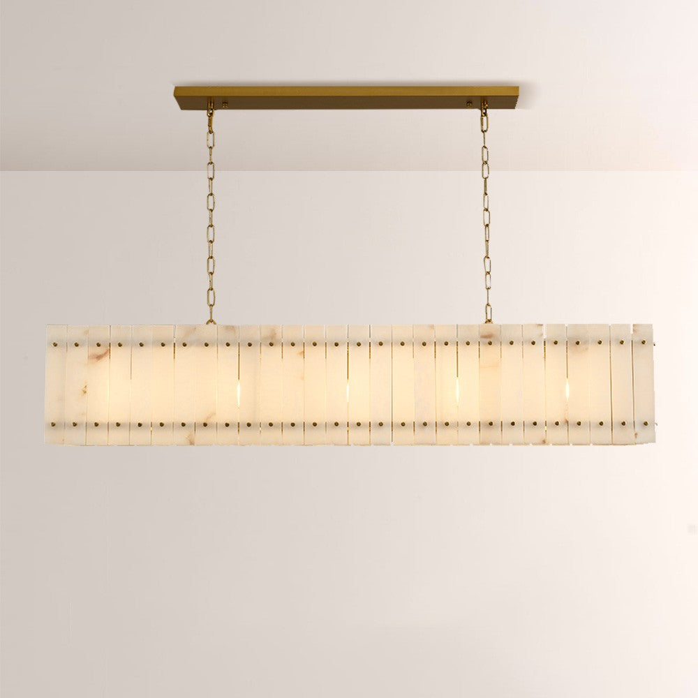 Aurelius Alabaster Linear Chandelier 54'' - Lamps Moon