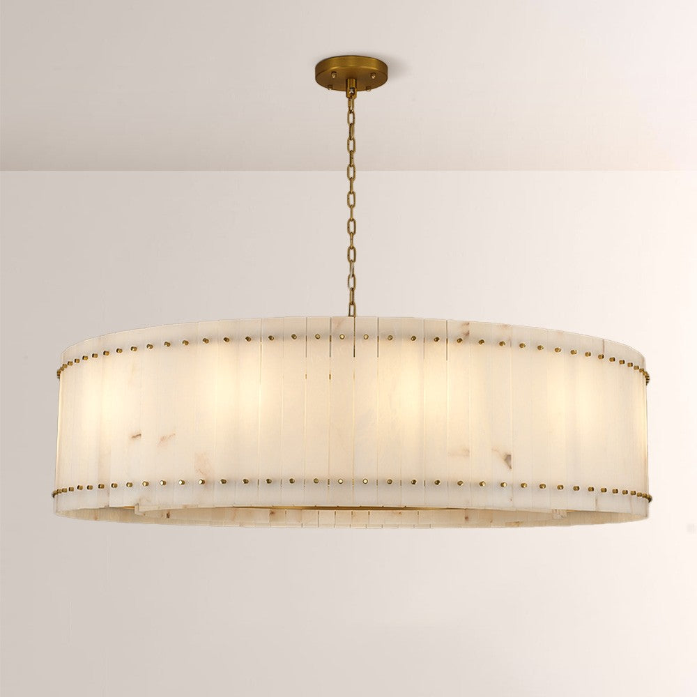 Aurelius Alabaster Round Chandelier 60‘’ - Lamps Moon