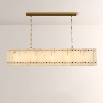 Aurelius Alabaster Linear Chandelier 72'' - Lamps Moon