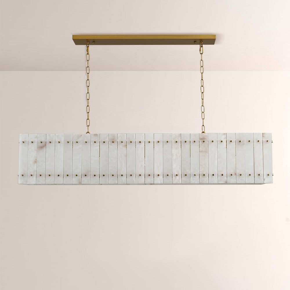 Aurelius Alabaster Linear Chandelier 72'' - Lamps Moon