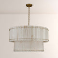 Aurelius Alabaster Round 2-Tiered Chandelier 60‘’ - Lamps Moon
