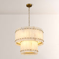 Aurelius Alabaster Round 2-Tiered Chandelier 22‘’ - Lamps Moon