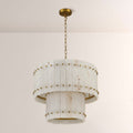 Aurelius Alabaster Round 2-Tiered Chandelier 22‘’ - Lamps Moon