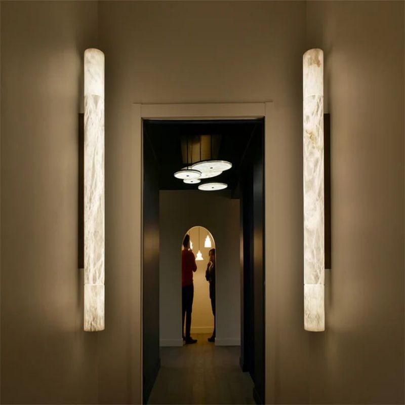 Alabaster Pillar Sconce - Lamps Moon