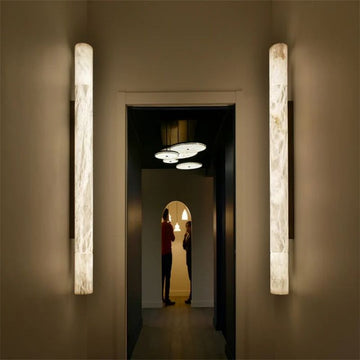 Alabaster Pillar Sconce - Lamps Moon