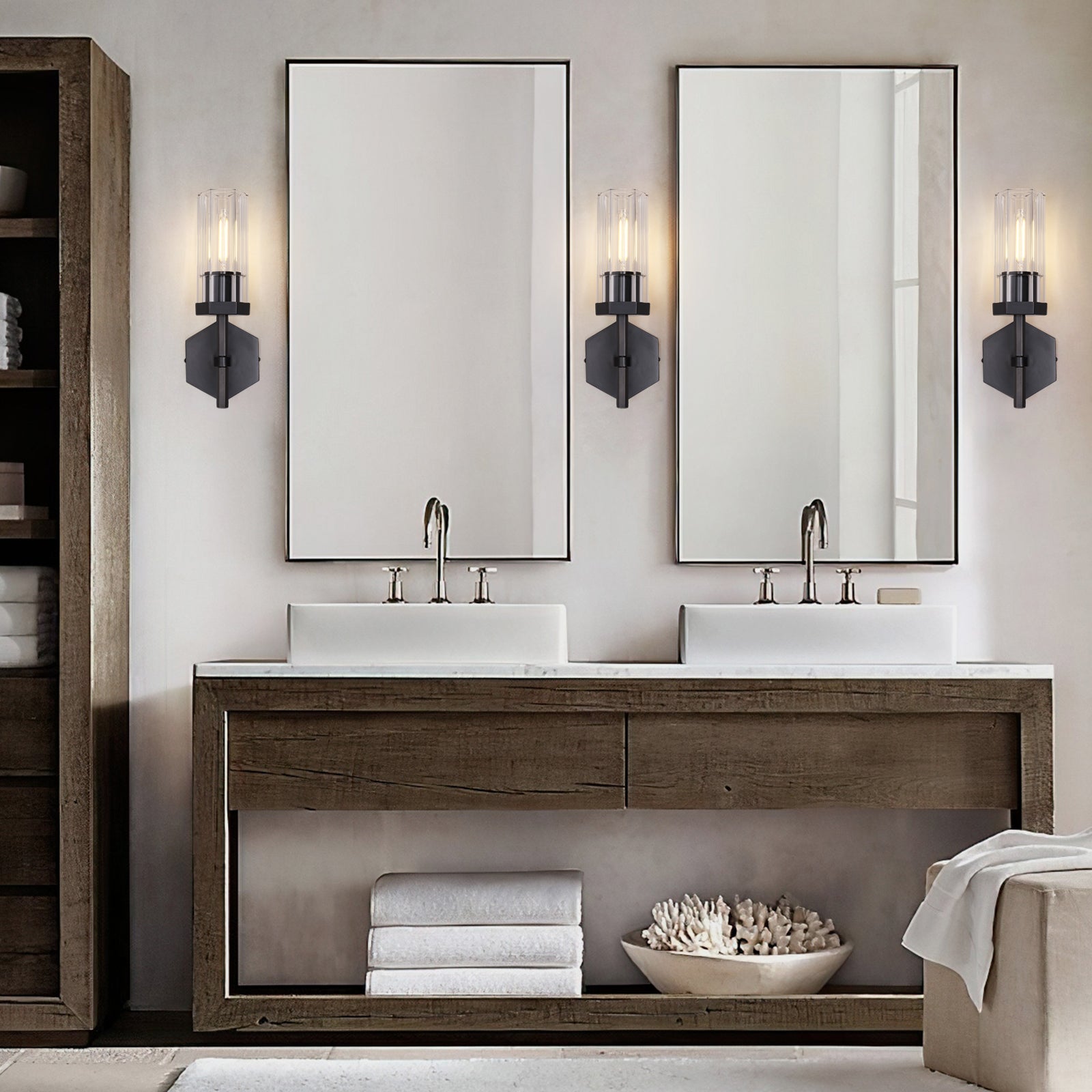 Lambert Hexagonal Double Sconce - Lamps Moon