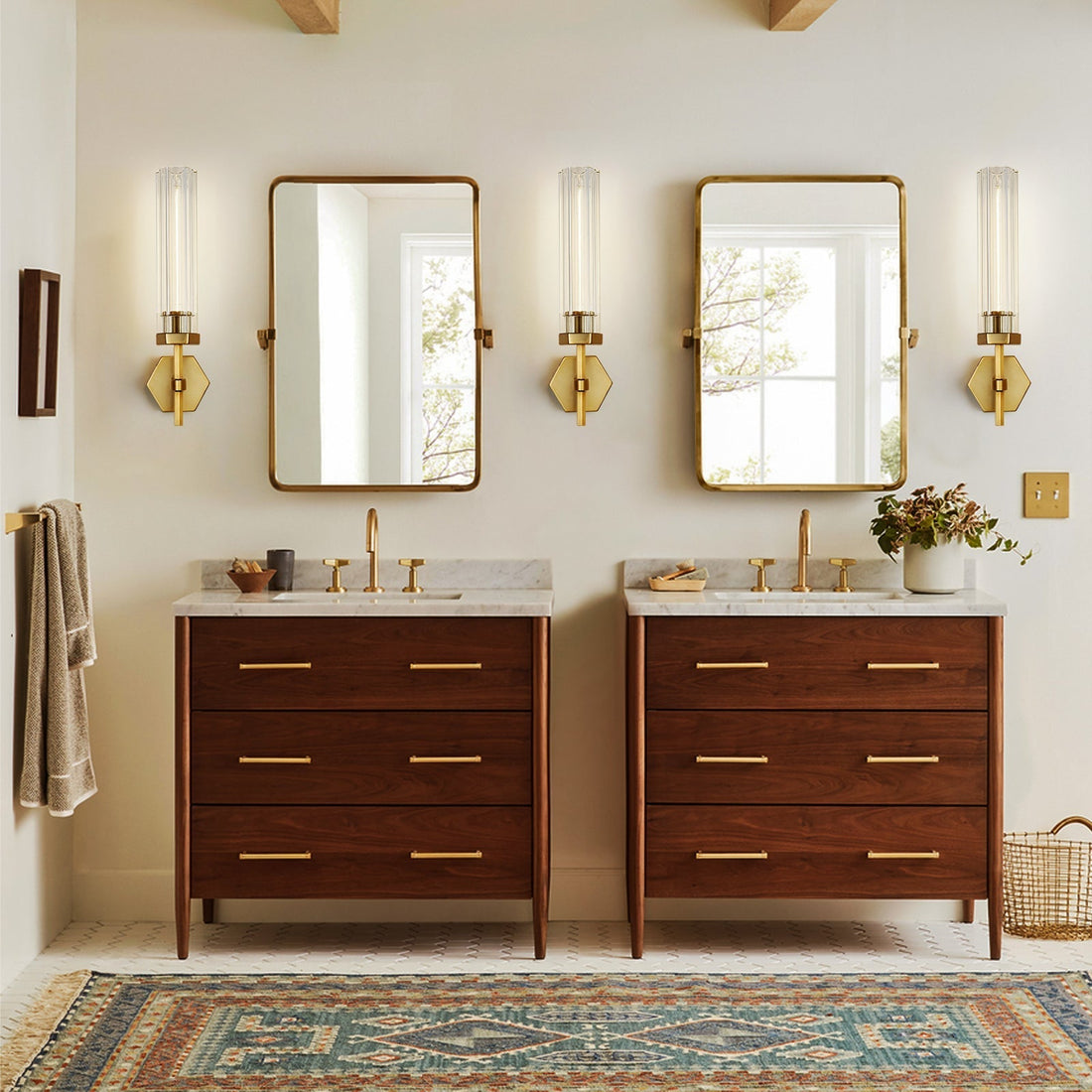 Lambert Hexagonal Double Sconce - Lamps Moon