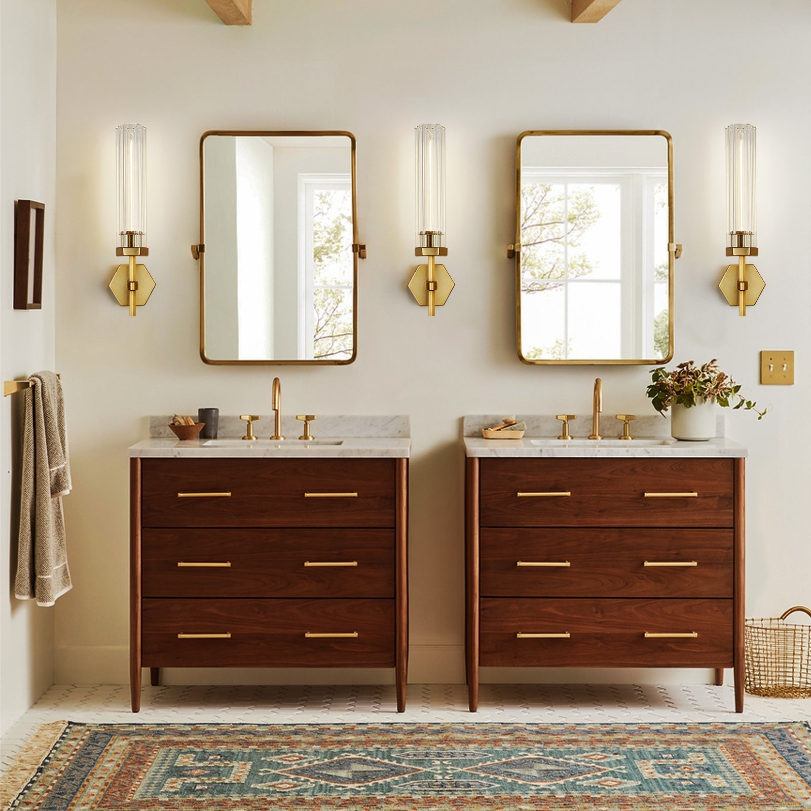Lambert Hexagonal Double Sconce - Lamps Moon