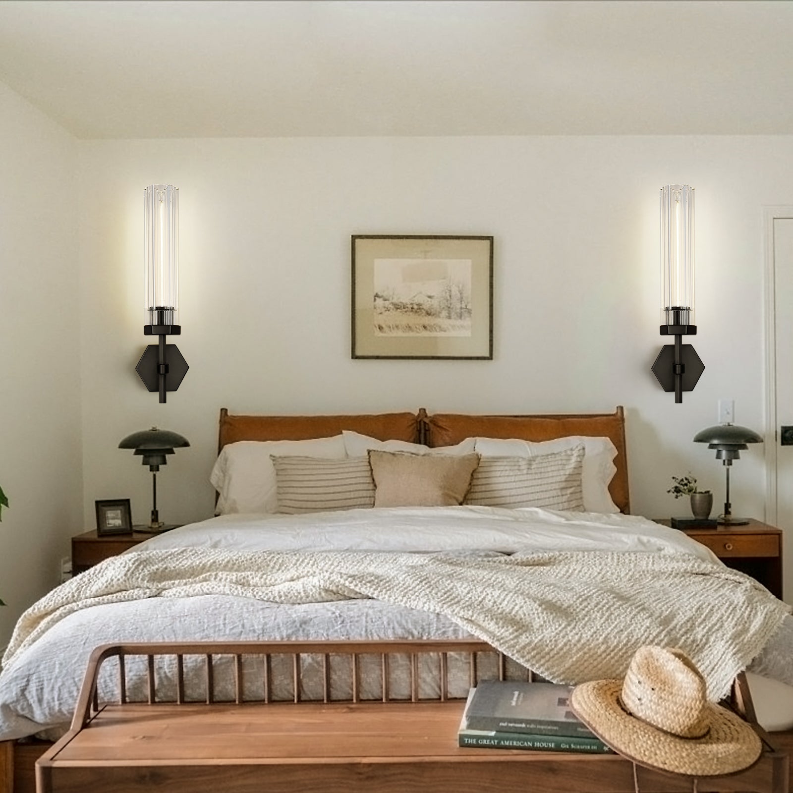 Lambert Hexagonal Double Sconce - Lamps Moon