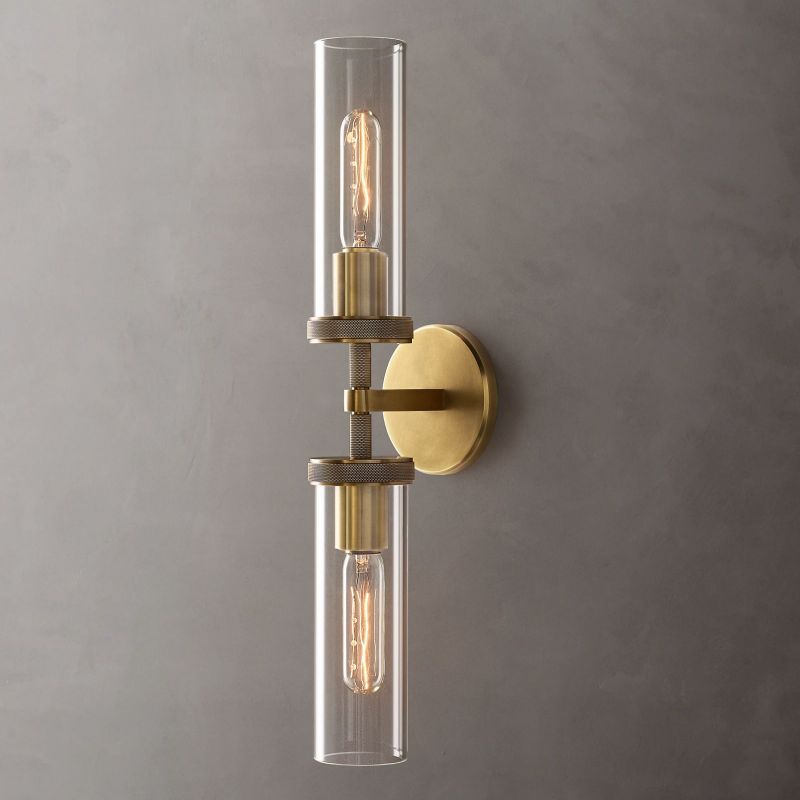Lambert Knurled Double Sconce - Lamps Moon