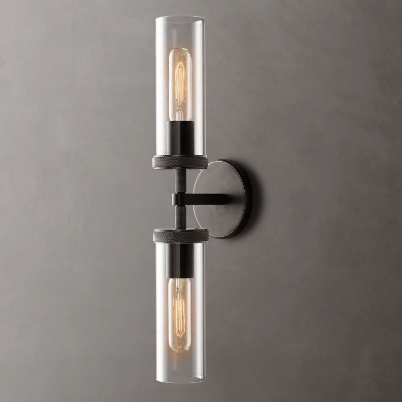 Lambert Knurled Double Sconce - Lamps Moon