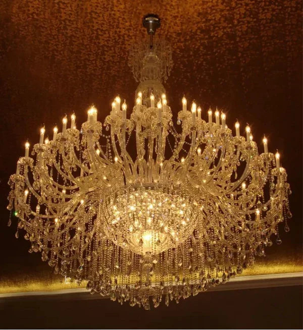 Extra Large Classic Traditional Crystal Chandelier 60/72/90 Lights for Hotel, Showroom, Foyer , Wedding Hall,Coffee Shop - Lamps Moon