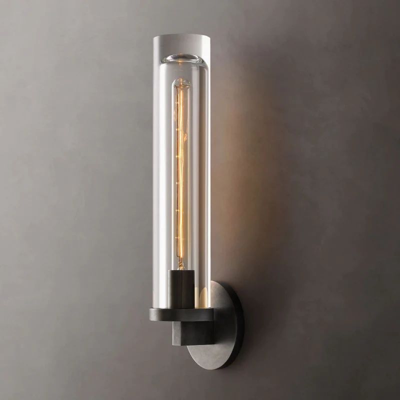 Sova Round Tube Bathroom Sconce - Lamps Moon